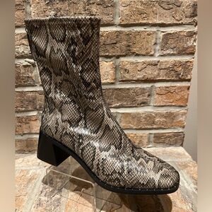 Open Edit Giah Snakeskin Boots - Size 10